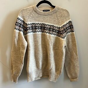 Vintage Wool Sweater Bamberger’s Men’s Store Size XL Fair Isle